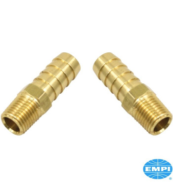 Zestaw złączek przewodu olejowego, 1/4" męski z zaczepem węża 1/2", 2 sztuki
